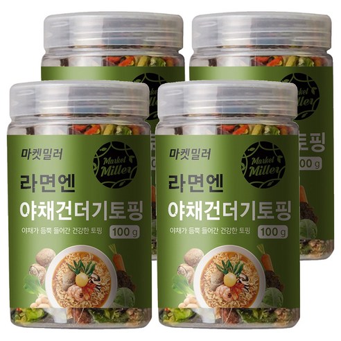 마켓밀러 라면엔 야채 건더기 토핑, 100g, 4개