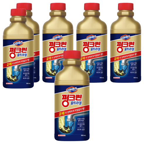 펑크린 울트라겔 배수구 세정제, 500ml, 6개