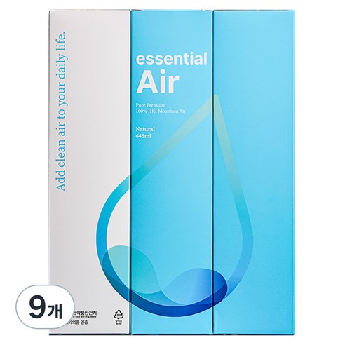 지리에어 산소캔 프리미엄 청정공기 대용량 휴대용 공기캔 에센셜에어 645ml, 9개