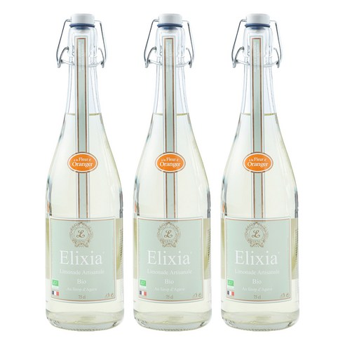 Elixia 유기농 레몬에이드 탄산음료 오렌지 블로섬, 750ml, 3개
