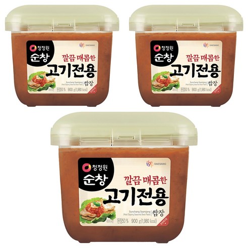 청정원순창 깔끔 매콤한 고기전용 쌈장, 900g, 3개