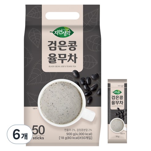 자연생각 검은콩 율무차, 18g, 50개입, 6개