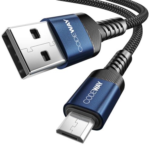 코드웨이 USB A타입-마이크로 5핀 고속 충전 케이블, 0.5m, 블루, 1개