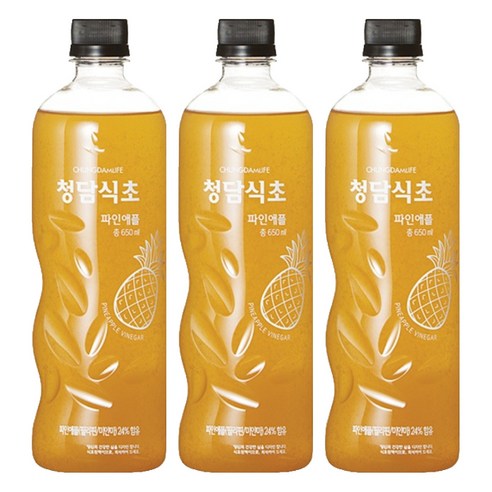 청담식초 파인애플식초, 650ml, 3개