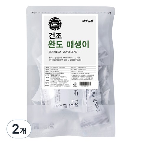 마켓밀러 건조 완도 매생이, 40g, 2개