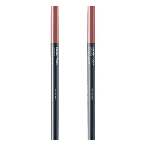 더페이스샵 색조 크리미 터치 립라이너 0.2g, BR01 프렌치브라운, 2개