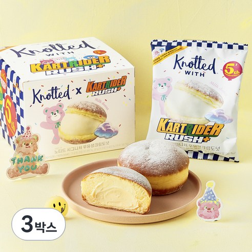 노티드 시그니처 우유 생크림 도넛, 100g, 3개입, 3박스