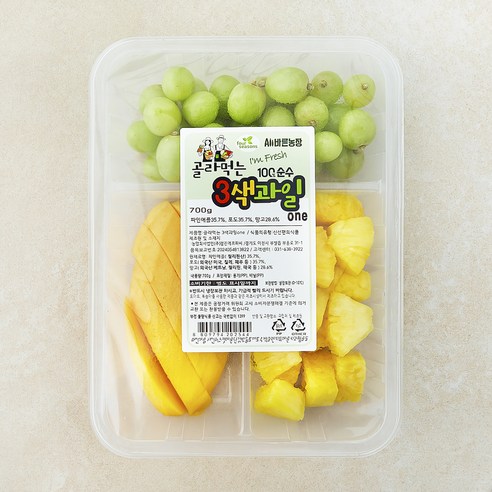 3색과일 one (망고 포도 파인애플), 700g, 1개