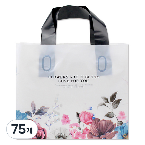 아이엔피 LDPE 손잡이 비닐백 대 40 x 30 cm, 06 블룸플라워, 75개