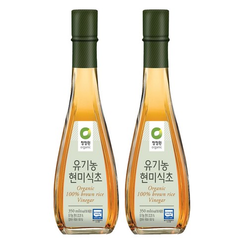 청정원 유기농 현미식초, 350ml, 2개
