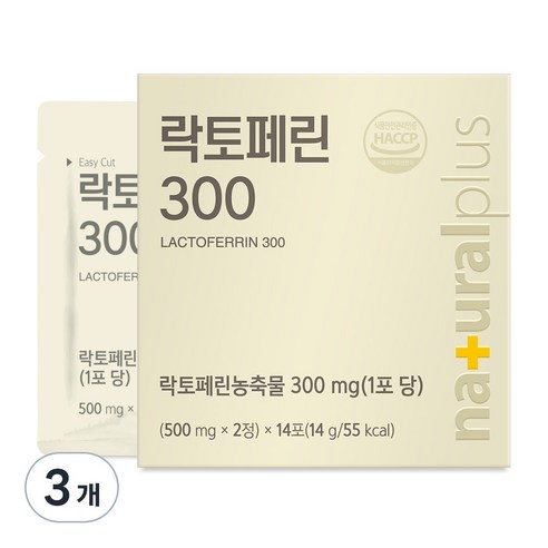내츄럴플러스 락토페린 300 14g, 28정, 3개