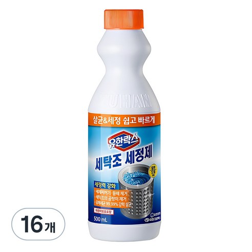 유한락스 세탁조 세정제, 500ml, 16개