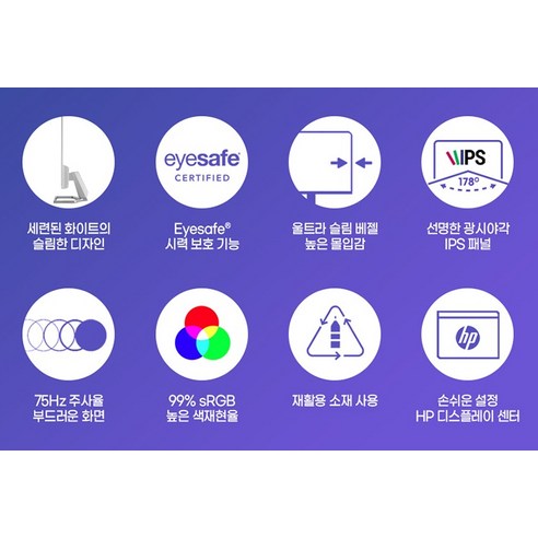 선명하고 부드러운 영상으로 작업과 오락을 위한 최고의 선택: HP FHD IPS 패널 모니터