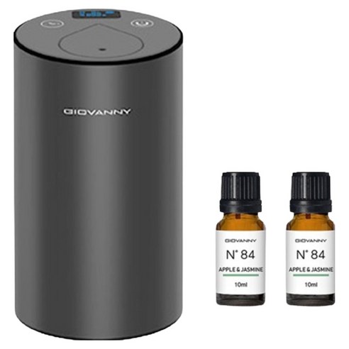 지오바니 차량용 무선 아로마 디퓨저 본체 + 오일 10ml 2p, 애플 + 자스민, 1세트