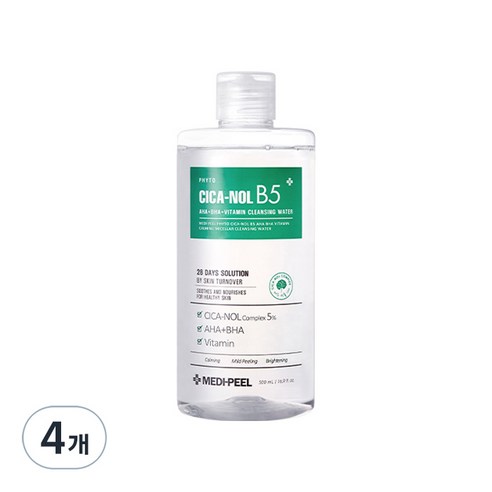 메디필 피토 시카놀 B5 아하 바하 비타민 카밍 미셀라 클렌징 워터 대용량, 500ml, 4개