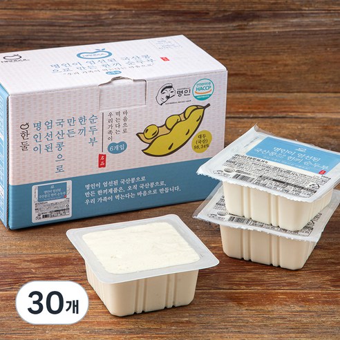 두부  한둘 명인이 엄선된 국산콩으로 만든 한끼 순두부, 150g, 30개