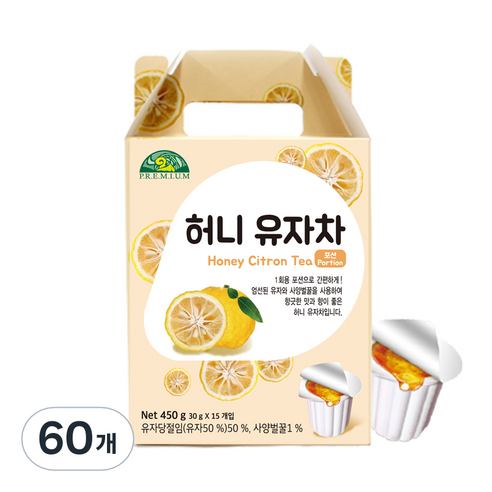 오가닉스토리 허니 유자차, 30g, 60개