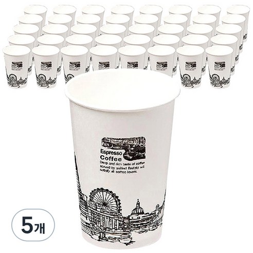 더빈썸 런던 이미지 종이컵 240ml, 100개입, 5개