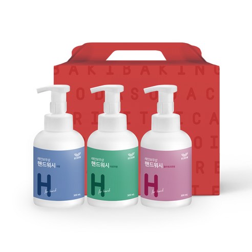 레인보우샵 핸드워시 무향 300ml + 아로마향 300ml + 플라워코튼향 300ml, 1세트