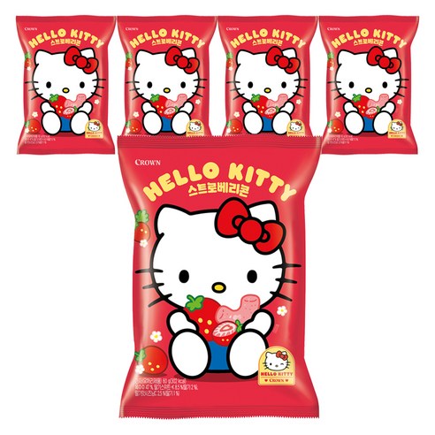 크라운 스트로베리콘 랜덤발송, 60g, 5개
