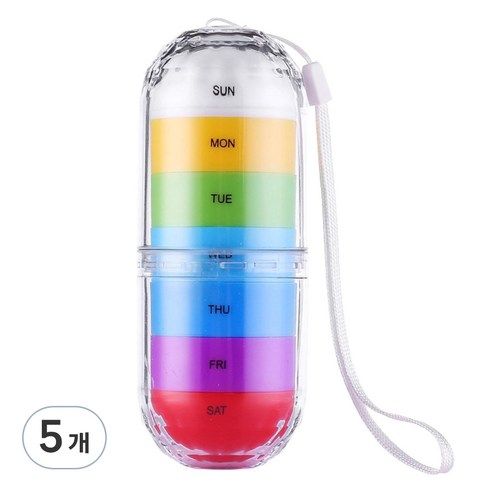 새봄리빙 일주일 휴대용 알약케이스, 5개