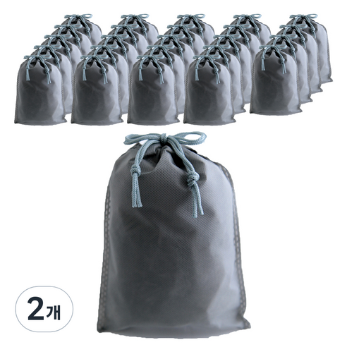 부직포 복주머니 더스트백 20 x 27 cm 25p, 그레이, 2개