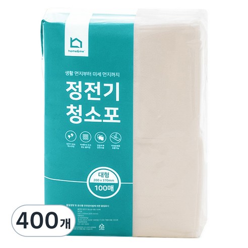 홈앤미 정전기 청소포 대형, 400개