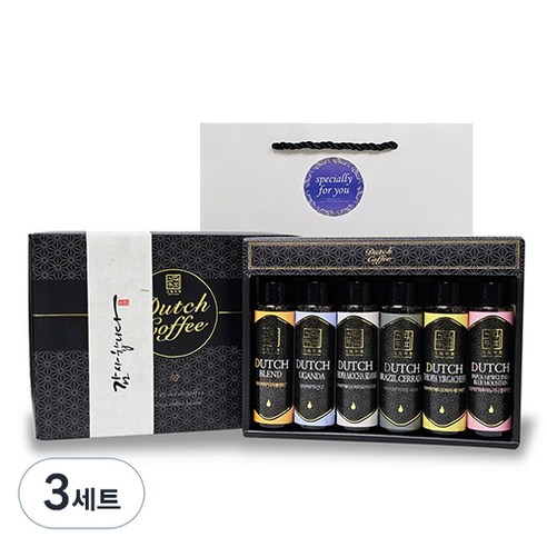 그때커피 콜드브루 더치커피 50ml x 6종 선물세트 + 쇼핑백, 선물상자 + 레시피카드, 3세트