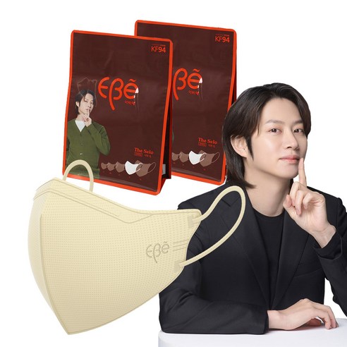 이비에 더세로 새부리형 얼큰이 마스크 특대형 KF94 + 향균파우치 세트, 30개입, 2개, 아이보리