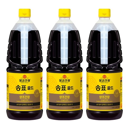 몽고간장 송표골드 양조간장, 1.8L, 3개