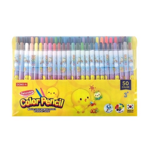 동아 노랑병아리 색연필, 50색, 25개