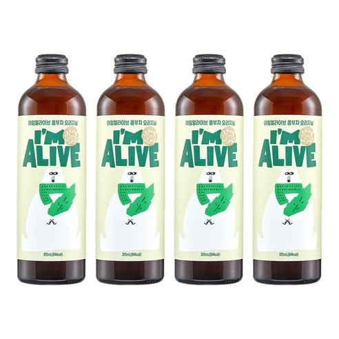 아임얼라이브 유기농 콤부차 오리지널, 315ml, 4개