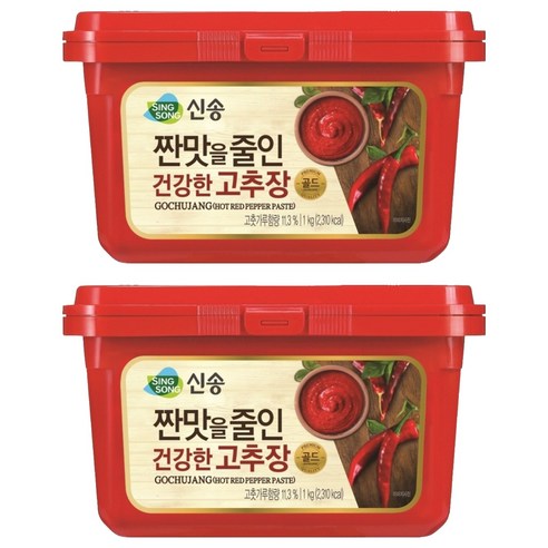신송식품 짠맛을줄인 건강한 고추장, 1kg, 2개