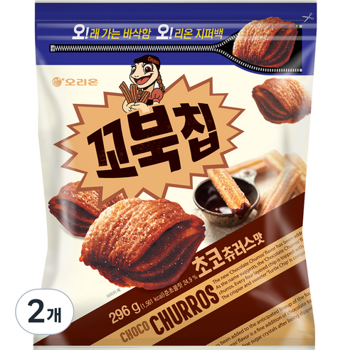 오리온 꼬북칩 초코츄러스맛, 296g, 2개