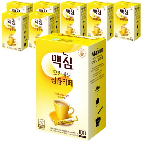 맥심 모카골드 심플라떼 커피믹스, 100개입, 8개