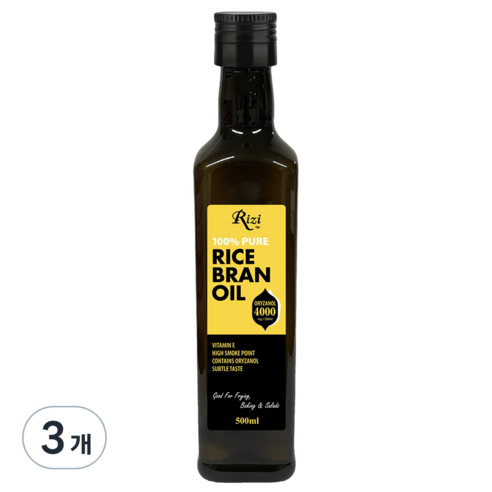 리지 100% PURE 현미유, 500ml, 3개
