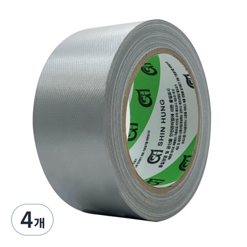 신흥테이프 대용량 면테이프 은색 48mm x 25m, 4개