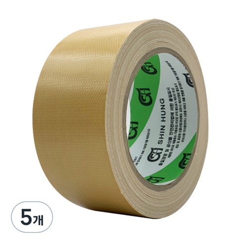 신흥테이프 대용량 면테이프 베이지 48mm x 25m, 5개