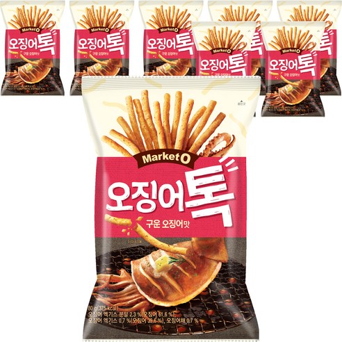오리온 마켓오 오징어톡, 80g, 8개