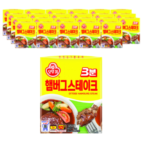 오뚜기3분 햄버그 스테이크, 140g, 3개