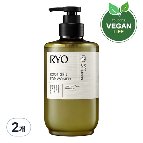 려 루트젠 여성 맞춤 탈모증상전문케어 샴푸 베르가못 앤 라벤더향, 490ml, 2개