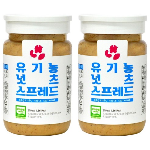 유가원 유기농 넛츠 스프레드, 2개, 210g