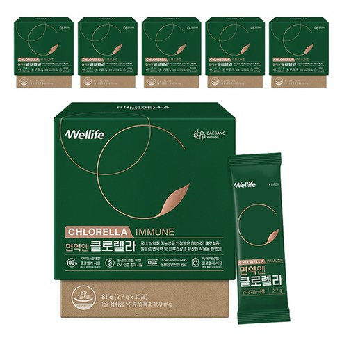 대상웰라이프 면역엔 클로렐라 30p, 81g, 6개