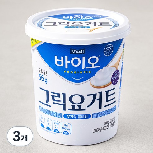 매일유업 바이오 그릭 요거트, 800g, 3개