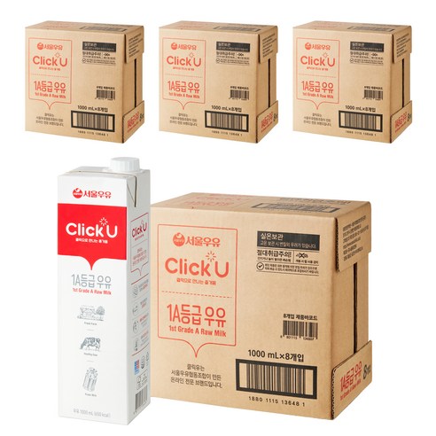 서울우유 클릭유 1A등급 우유, 32개, 1000ml