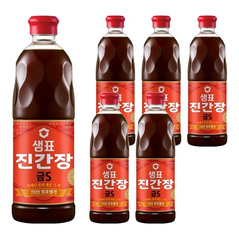 샘표 진간장 금S, 860ml, 6개
