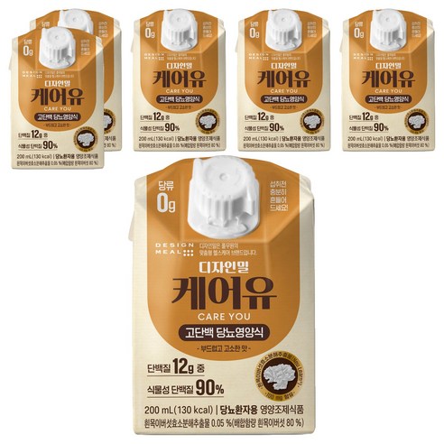 디자인밀 풀무원 케어유 고단백 당뇨 영양식, 200ml, 6개