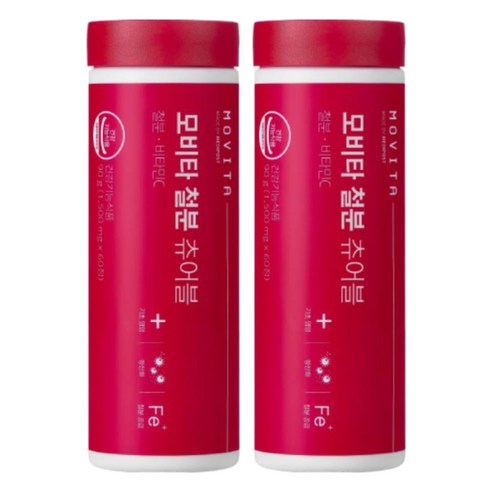 모비타 철분 츄어블 90g, 2개, 60정