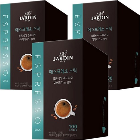 쟈뎅 콜롬비아 수프리모 아메리카노 블랙 에스프레소 스틱, 1g, 100개입, 3개
