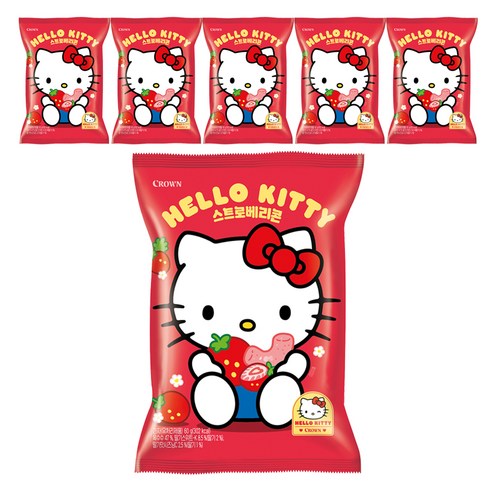 크라운 스트로베리콘 랜덤발송, 60g, 6개